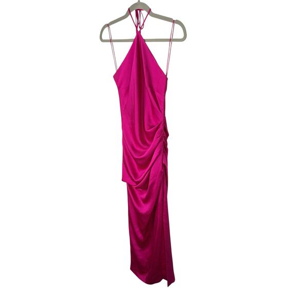 Simkhai Hansel Satin Midi Dress Halter Formal Party Cocktail Gala Guest Size 0 - Picture 5 of 14